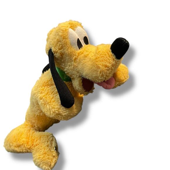 Disney Parks Plush Pluto Dog Nursery Bedroom Decor Green Collar Shower 15" - Picture 7 of 11